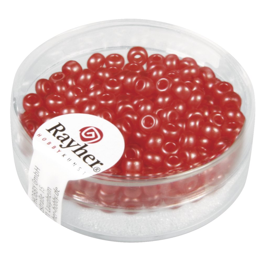 Rayher 14589278 Seed Beads Waxed Light Red