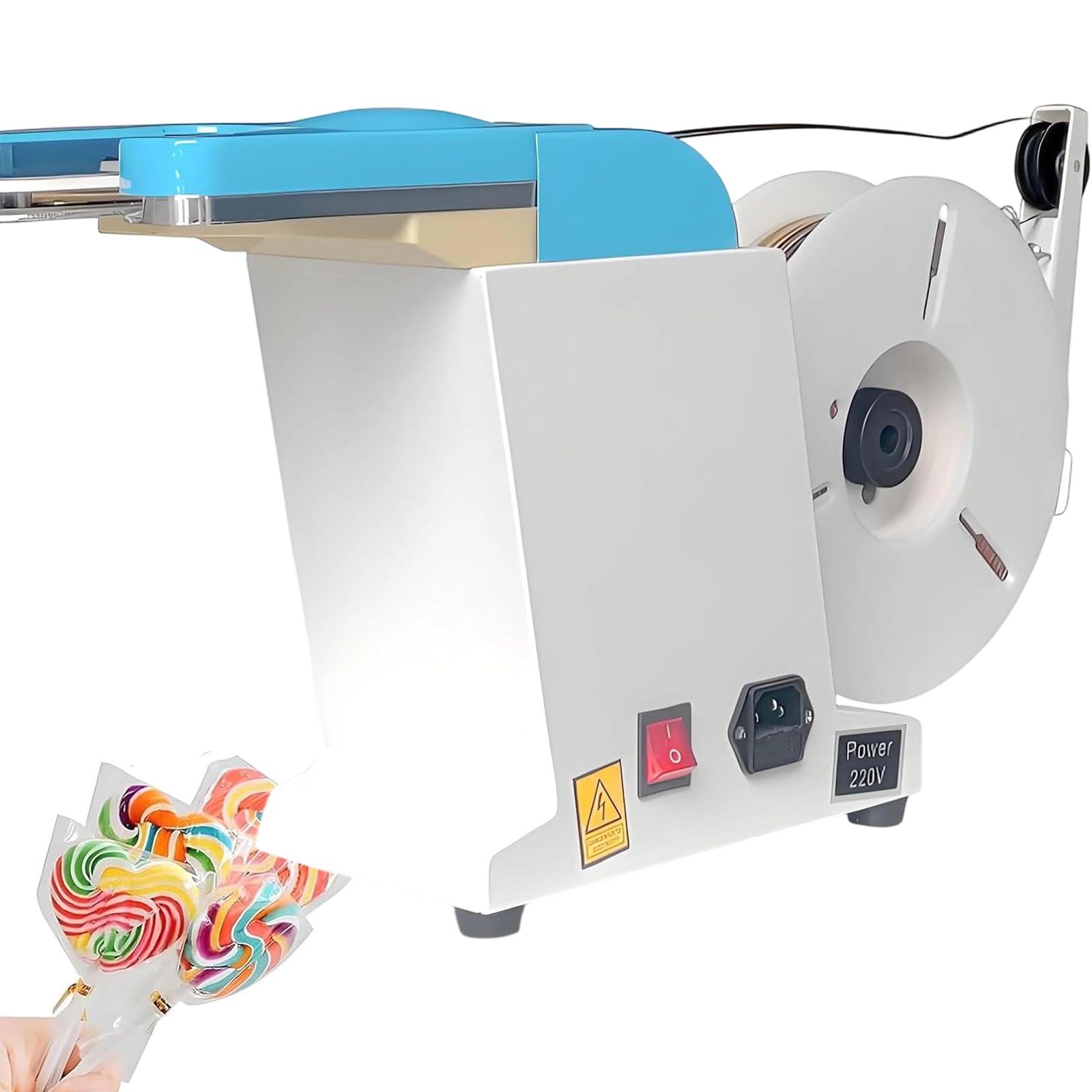 Xjleftonomie Automatic Bag Closure Machine, Electric Semi Manual For Secure Bundling, 200mm Tightening Circle, Ideal For Food Packaging And More
