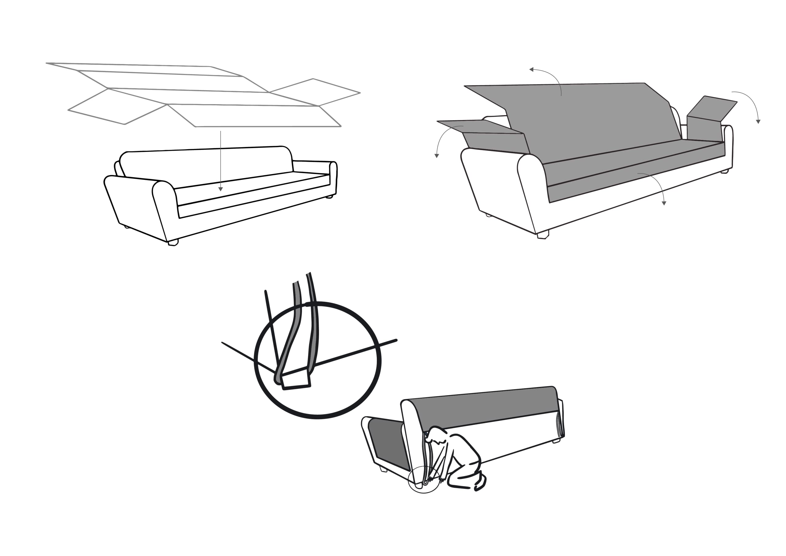 textil-home Salvadivano Trapuntato Copridivano ADELE 1 posti/Copripoltrona Reversibile. Colore Grigio chiaro