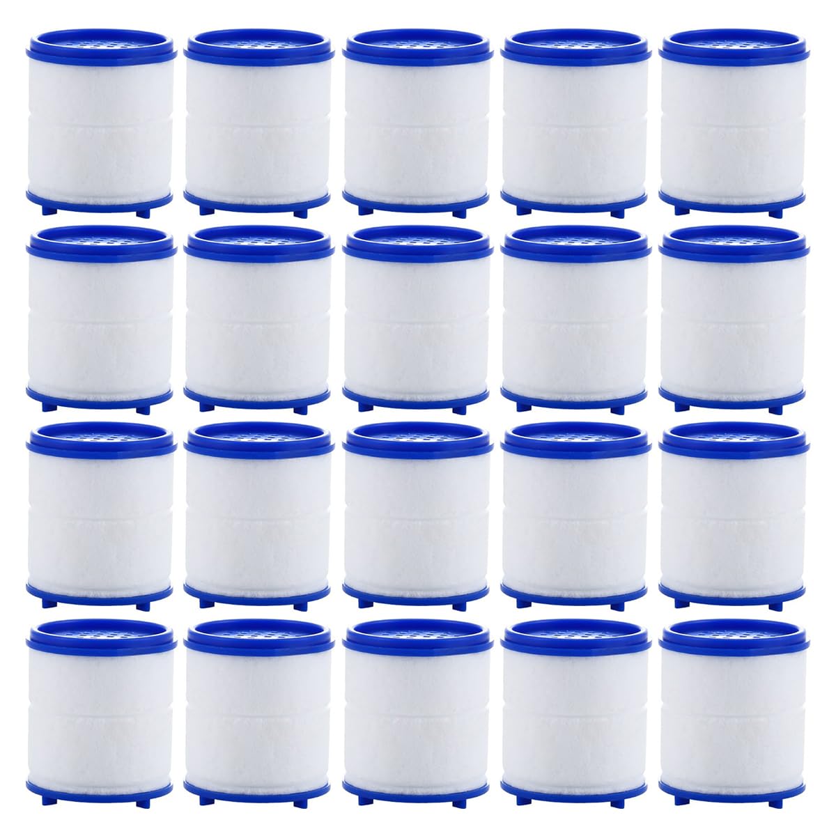 homeemoh PP Cotton Faucet Filter Elements 20pcs Water Filter Cartridges Replacement for Kitchen Bathroom Remove Chlorine Heavy Metal