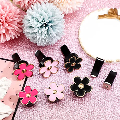 Image of Frienda 6 Pcs Daisy Flower Air Vent Clip Accessories Air Conditioning Outlet Clip Car Air Freshener Dashboard Accessories Charm Car Inter Decor(3 cm, 3.3 cm,Red, Pink, Black)