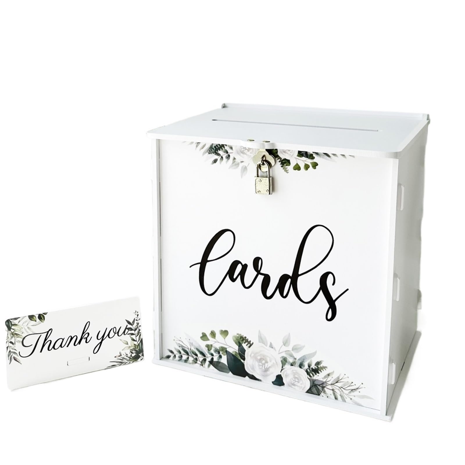 KHASCBNF Wedding Card Box Wedding Card Box For Decoration With Lock PVC For Reception DIY Envelope Money