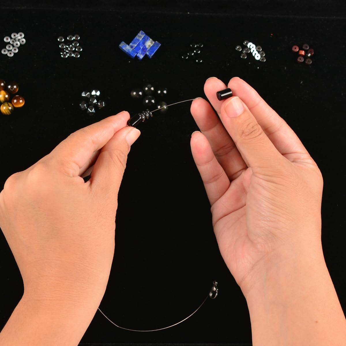 Chakra Protection Mens Bracelet with Black Agate and Hematite, Matched with Thickened Stainless Steel Adjustable Chain Ideal Mens Jewelry for Yourself Father and Friends Bracelets for men - Image 5