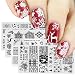 Ziyero 4 Pezzi Timbro in Metallo per Nail Art Modello per Manicure Rettangolare Acciaio Inossidabile, Resistente, Facile Pulire, per Smalto, Gel UV, bricolage, Compleanni, Feste, Matrimoni Ecc—Argento