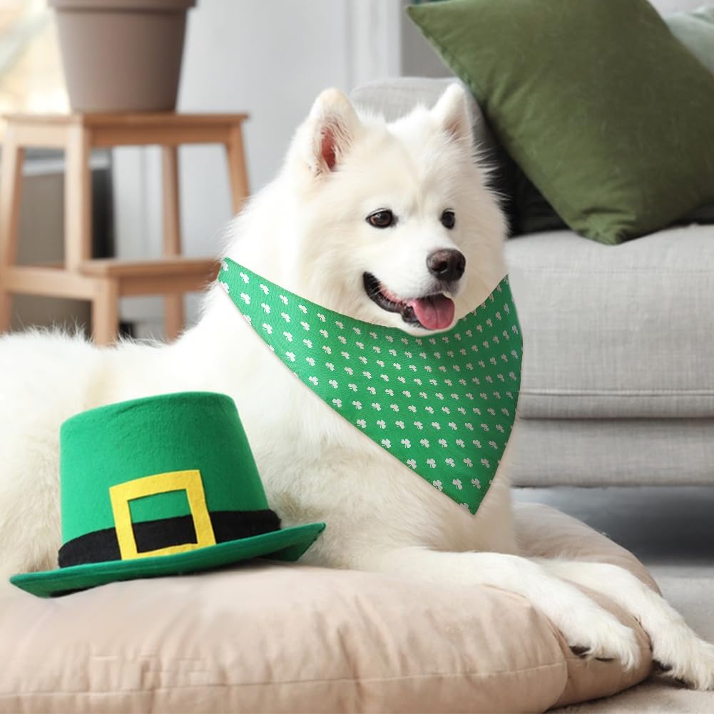 CRASPIRE 4 Styles St. Patrick Dog Bandana Green Wedding Pet Bandana Four-Leaf Clover Triangle Pet Dog Scarf Engagement Wedding Announcement Photo Props Collars Accessories for Pet Dog Lovers Gifts - Image 4