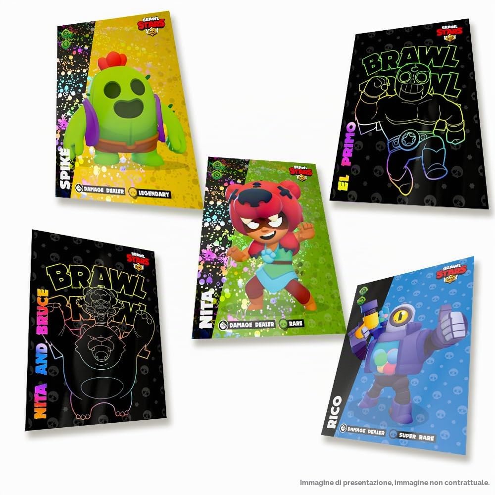 Panini Brawl Stars Trading Cards - Confezione da 18 buste (8 carte) + 1 biglietto edizione limitata