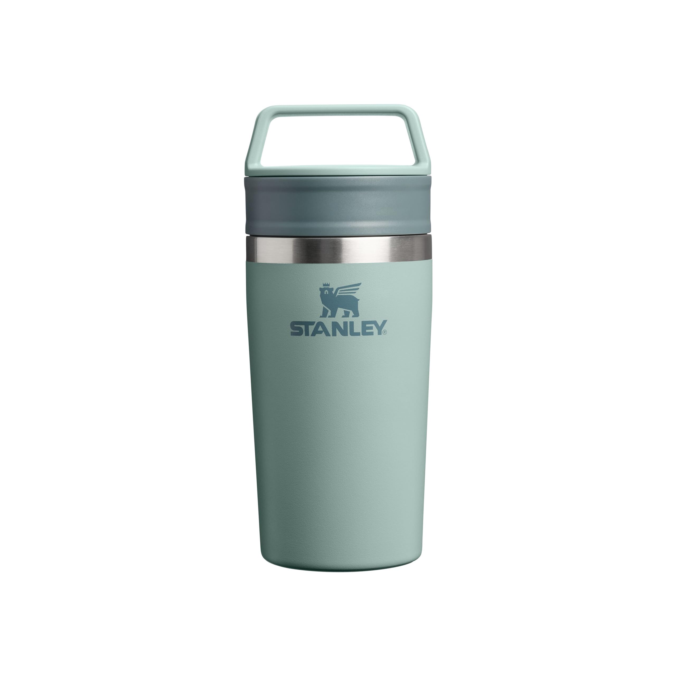 STANLEY 1913 Cafe to-Go Travel Mug 0.35L - Keeps 4 Hours Hot - 5 Hours Cold - Stainless Steel Thermal Mug - Dishwasher Safe - Easy-Carry Handle - Insulated Coffee Cup - Shale