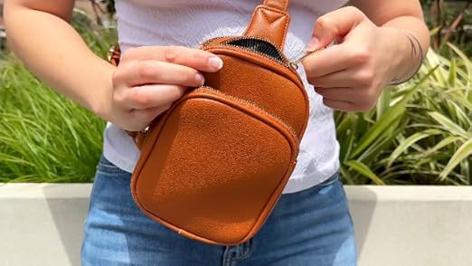 Bolso Bandolera Sencillo De Piel Auténtica Para Mujer. | Meses Sin Interés