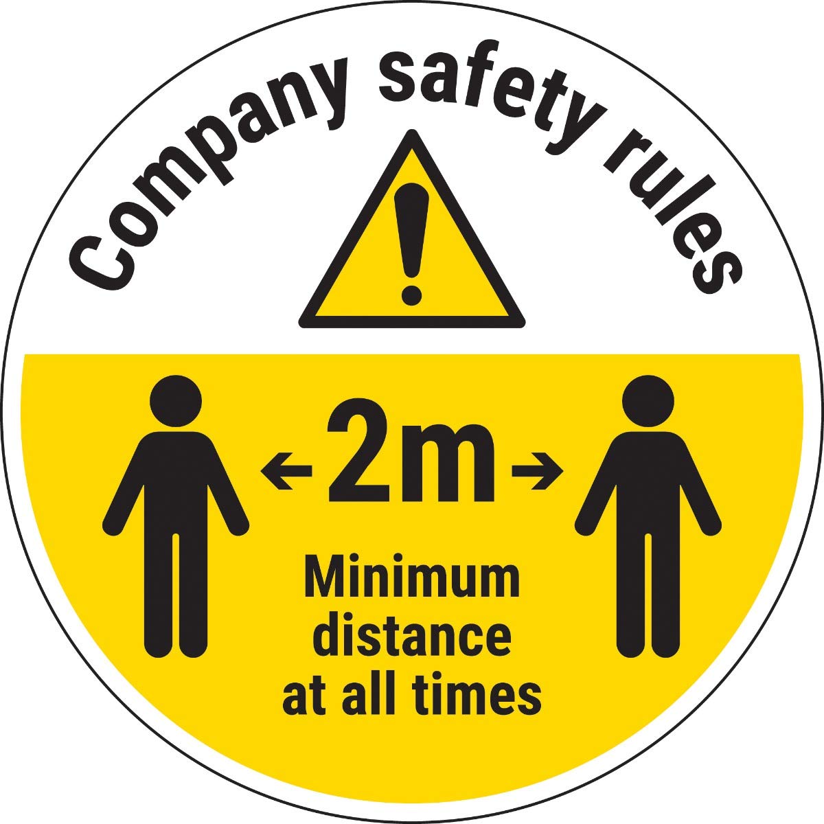 V Safety CV005BB-FS Vsafety Company Rules - Keep 2m Distance 300mm x 300mm-Self Adhesive Floor Sticker