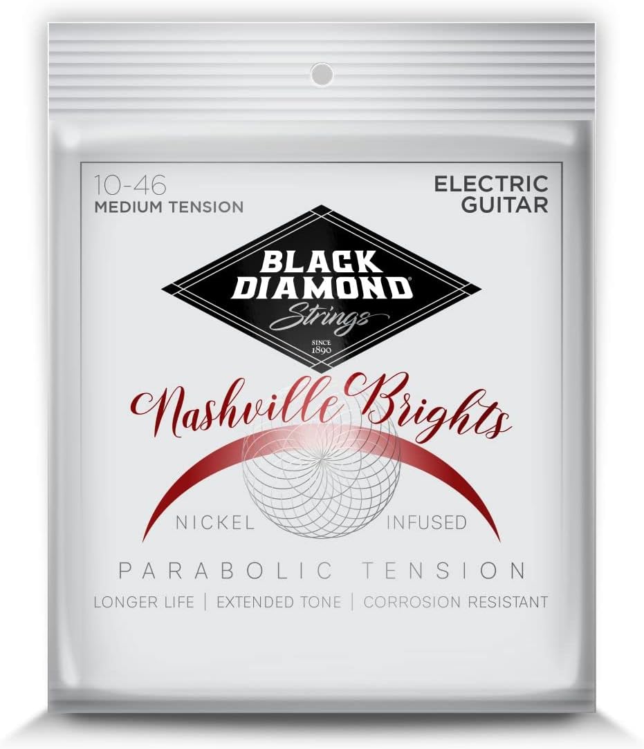 Black DiamondStrings® N477NV Electric Nashville Brights Nickel-Infused Medium Tension