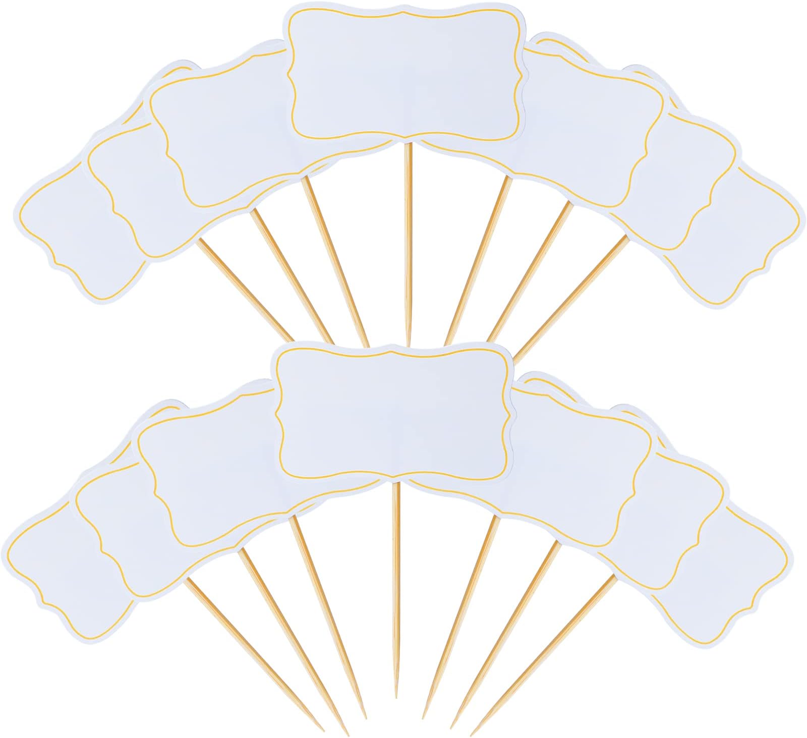 100 Pcs Blank Toothpick Food Flags for Buffets to Write On, Party Food
