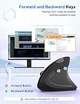 TECKNET Ergonomic Mouse, 4800 DPI Vertical Mouse with 5 Adjustable DPI Wireless Mouse with 6 Buttons 2.4G Silent Computer Mouse for Laptop,Notebook,Desktop, PC, MacBook Windows Mac Chromebook Linux