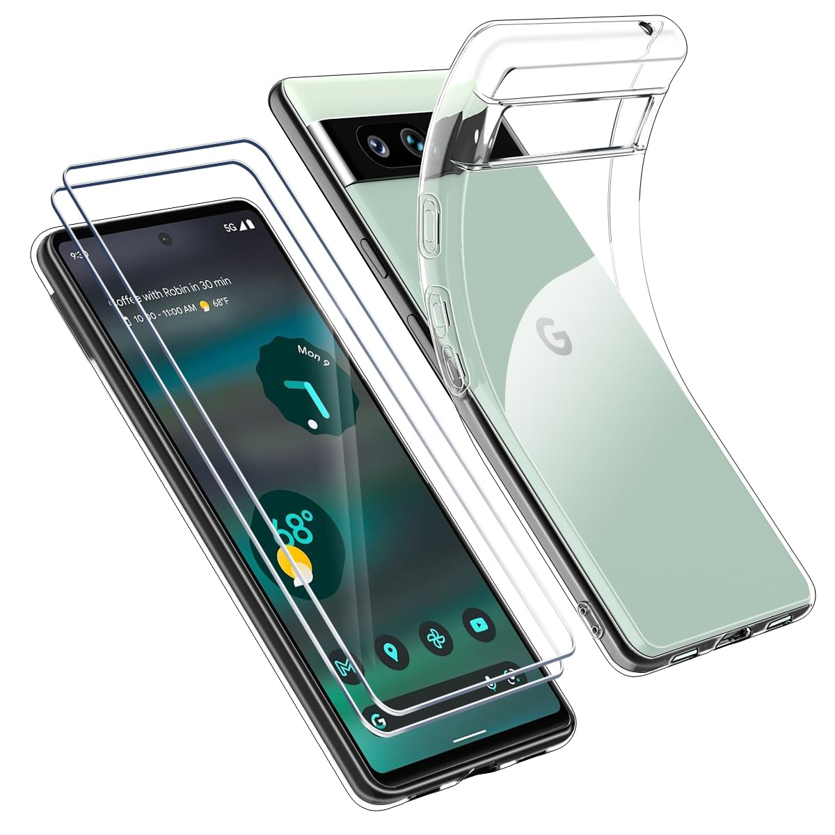 SEAHAI Trasparente Cover per Google Pixel 6A, [Protezione