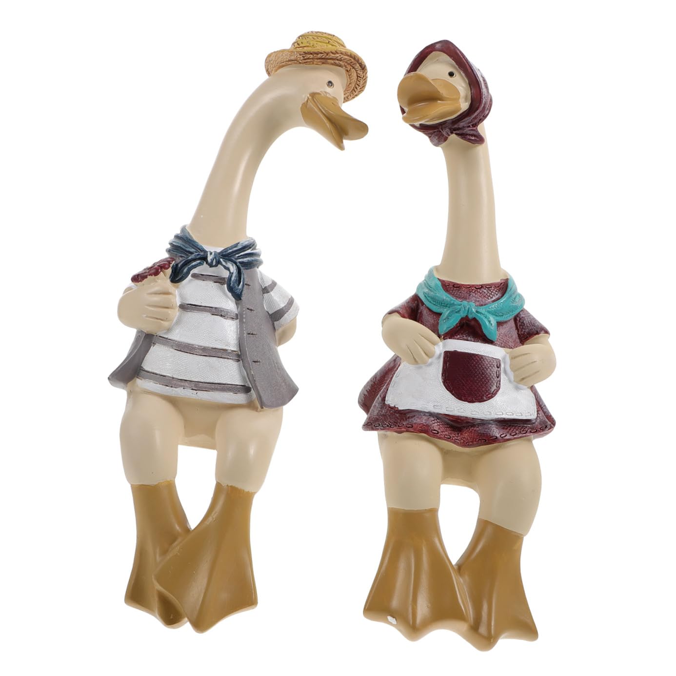 Statua Coppia Anatre Decorative in Resina, 1 Paio, Realistica