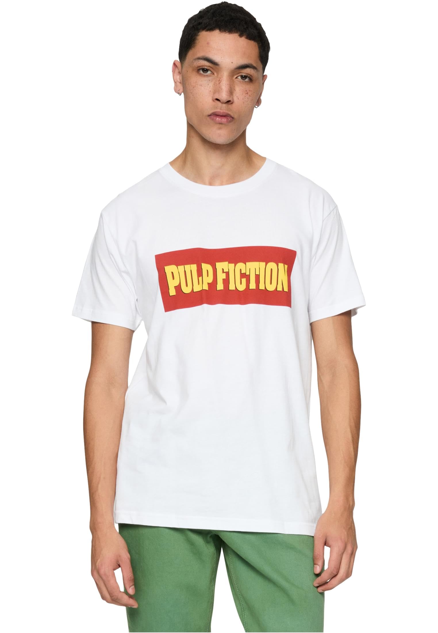Merchcode Men's Mc844-pulp Fiction Logo Tee T-Shirt, White, XS