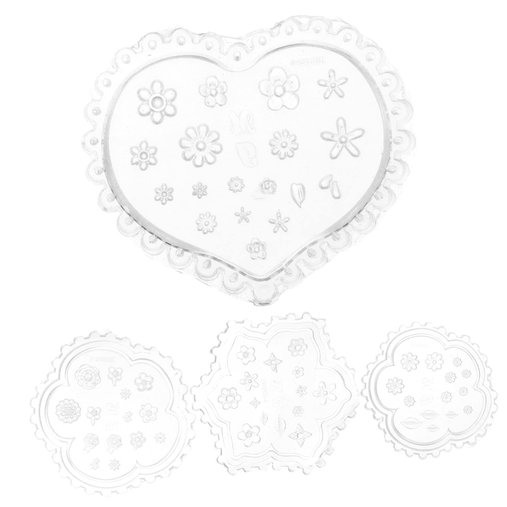 Operitacx 3 Ensembles Moule Sculpté en 3D Moule À Panettone Moules À Résine De Pottier Fileuse De Perles d'argile Moules en Pâte Polymère Moules d'art D'ongle De Bricolage 4 Pièces * 3