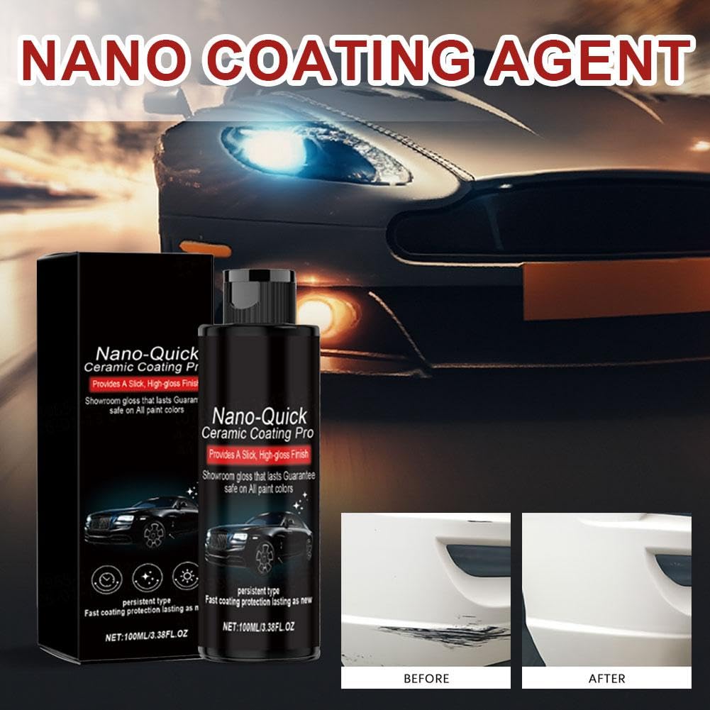 Nano-Quick Ceramic Coating Pro per automobili, 300 ml, Nano Quick Coat Restore-Coating, con tecnologia avanzata in ceramica per effetto vetro antipolvere e lucentezza duratura - 3