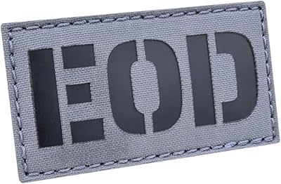 IR EOD Explosive Ordnance Disposal Wolf Gray Grey Bomb Squad 2X3.5 Tactical Hook Patch