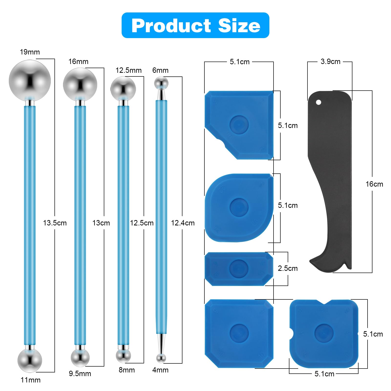 Kit Attrezzi Per Piastrelle - 10 Pezzi Con Estrattori A Sfera Metallo E Silicone, Per Bagno E Cucina