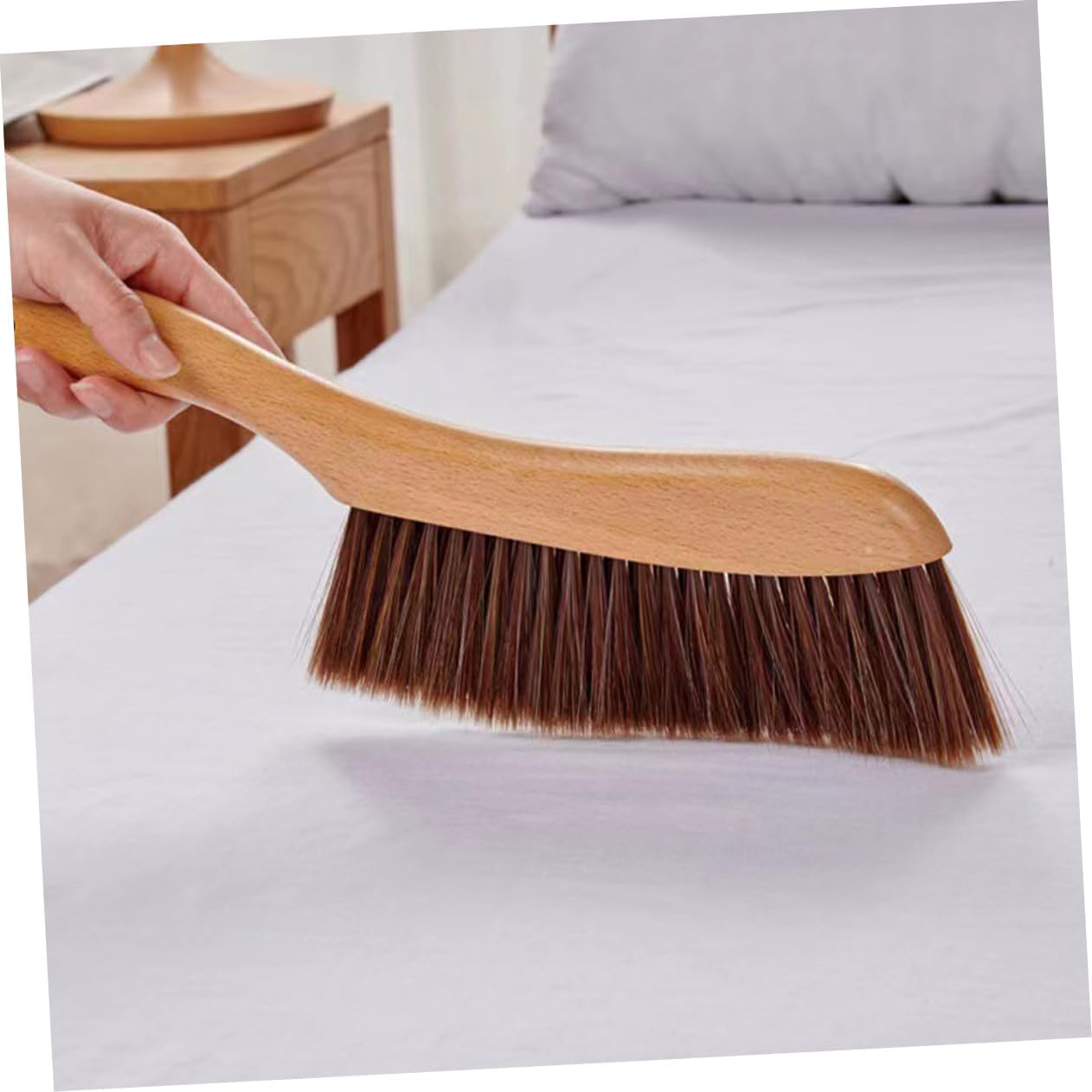 Beavorty 2Pcs Dust Brush with Wooden Handle Durable Hand Broom and Cleaning Brush for Furniture Sofa Carpet and Home Use for Lint and Dust Removal