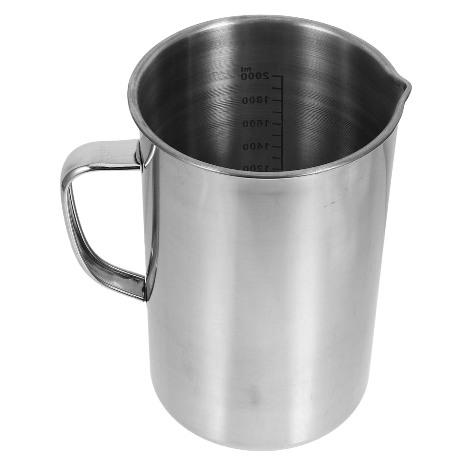 Misurino Facile da Pulire e Anti-perdites in Acciaio Inossidabile con Manico da 2000 Ml per Preparazione Tè e Dolci in Cucina