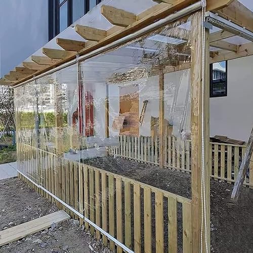 Store enroulable transparent grand store extérieur imperméable résistant au vent - 2