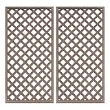 アイガーデン(igarden) アイウッド人工木製 ラティス ダークブラウン 2枚セット 高さ175cm幅90cm厚み3.5cm クロス 格子タイプ 塗装不要 シロアリ防止 日除け 境界フェンス アイガーデンオリジナル 樹脂製 目隠し ディスプレー フェンス パーティション ガーデンファニチャー トレリス 間仕切り (ダークブラウン, W90H175)