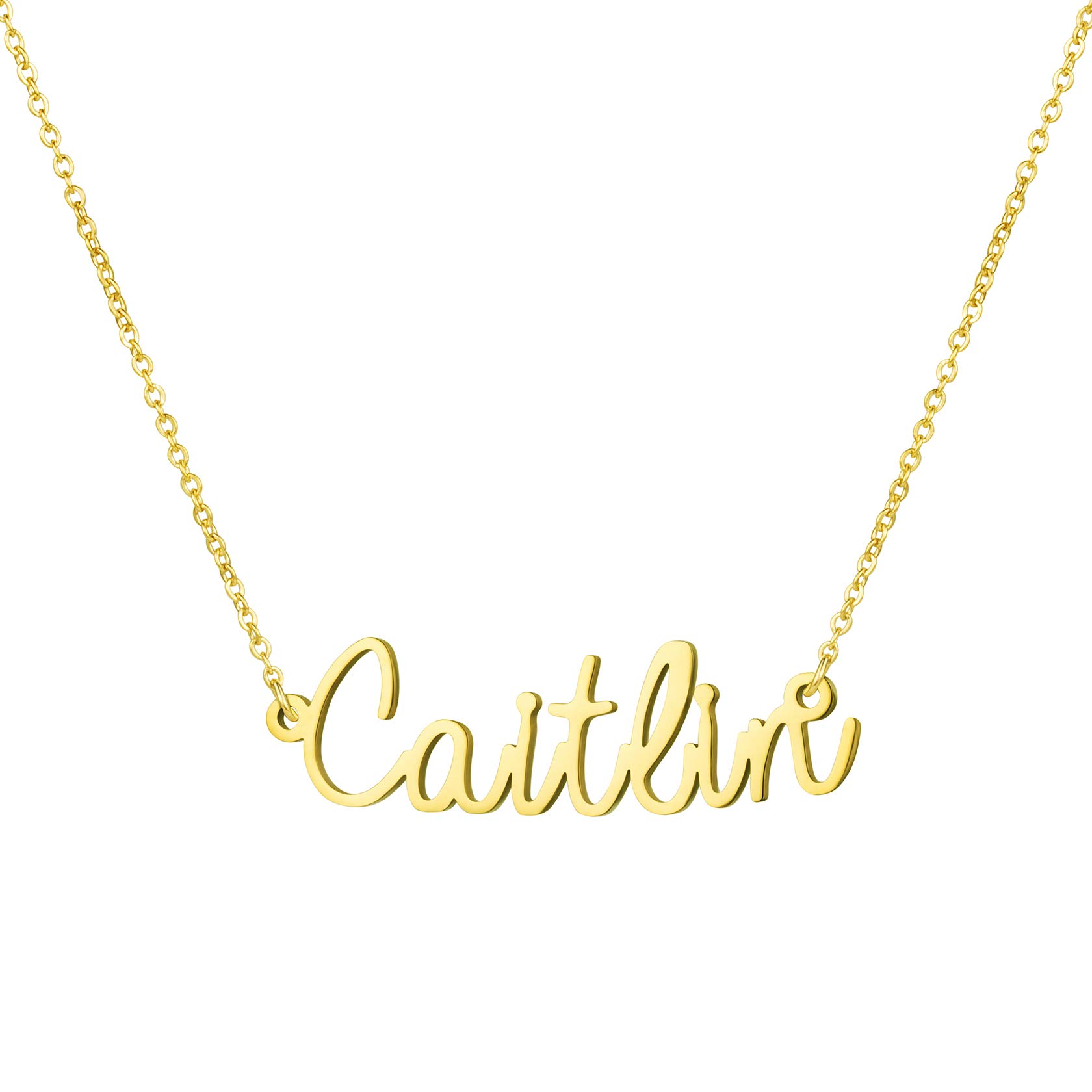 Awegift Personalized Name Necklace 18K Gold Plated New Mom Bridesmaid Gift Jewelry for Women