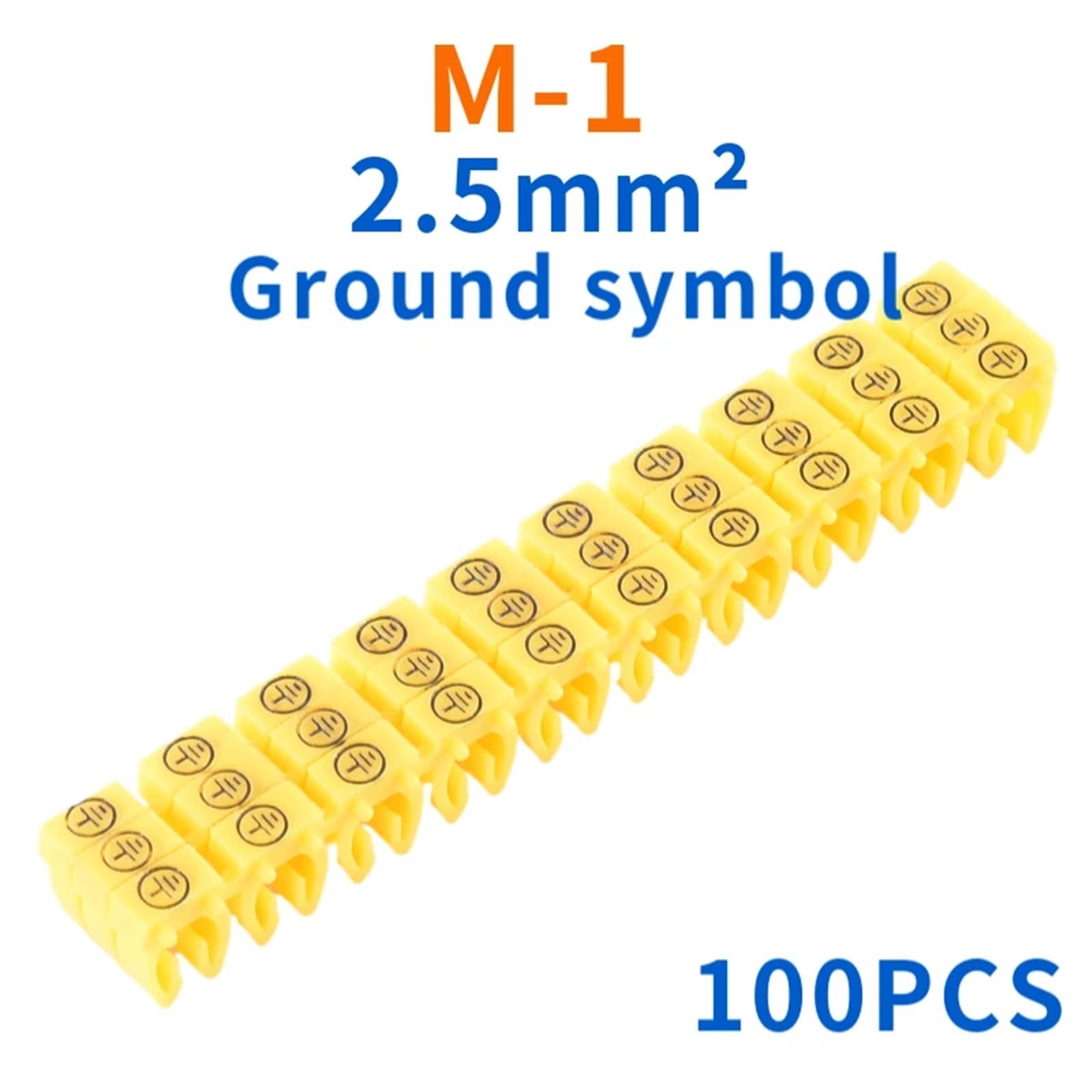 Kabeldrahtmarkierer 100/150 Stück Kabelmarker, bunt, gelb, Typ C, Markierungsnummer, Etikett for 2–8 mm Draht, Netzwerkkabel(M-1GS(2.5mm) 100PCS)