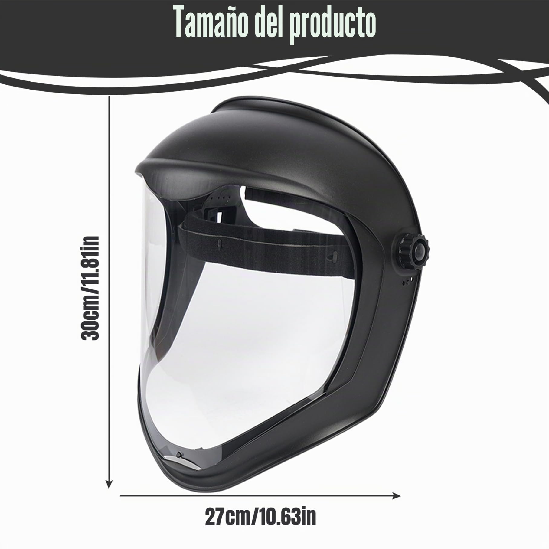 Escudo facial, máscara de cara anti-fog de máscara de cara protectora de máscara de cara completa Marabla de cara llena ajustable PC impactable PC Impacto Face resistente