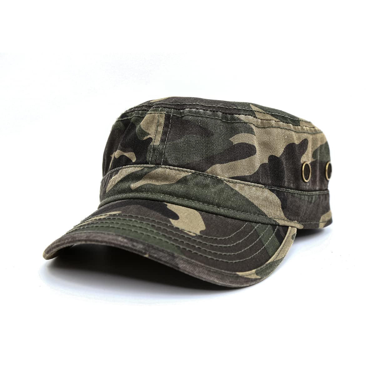 Unisex Cotton Flat Top Military Cadet Army Cap Trucker Hat for Men and Women