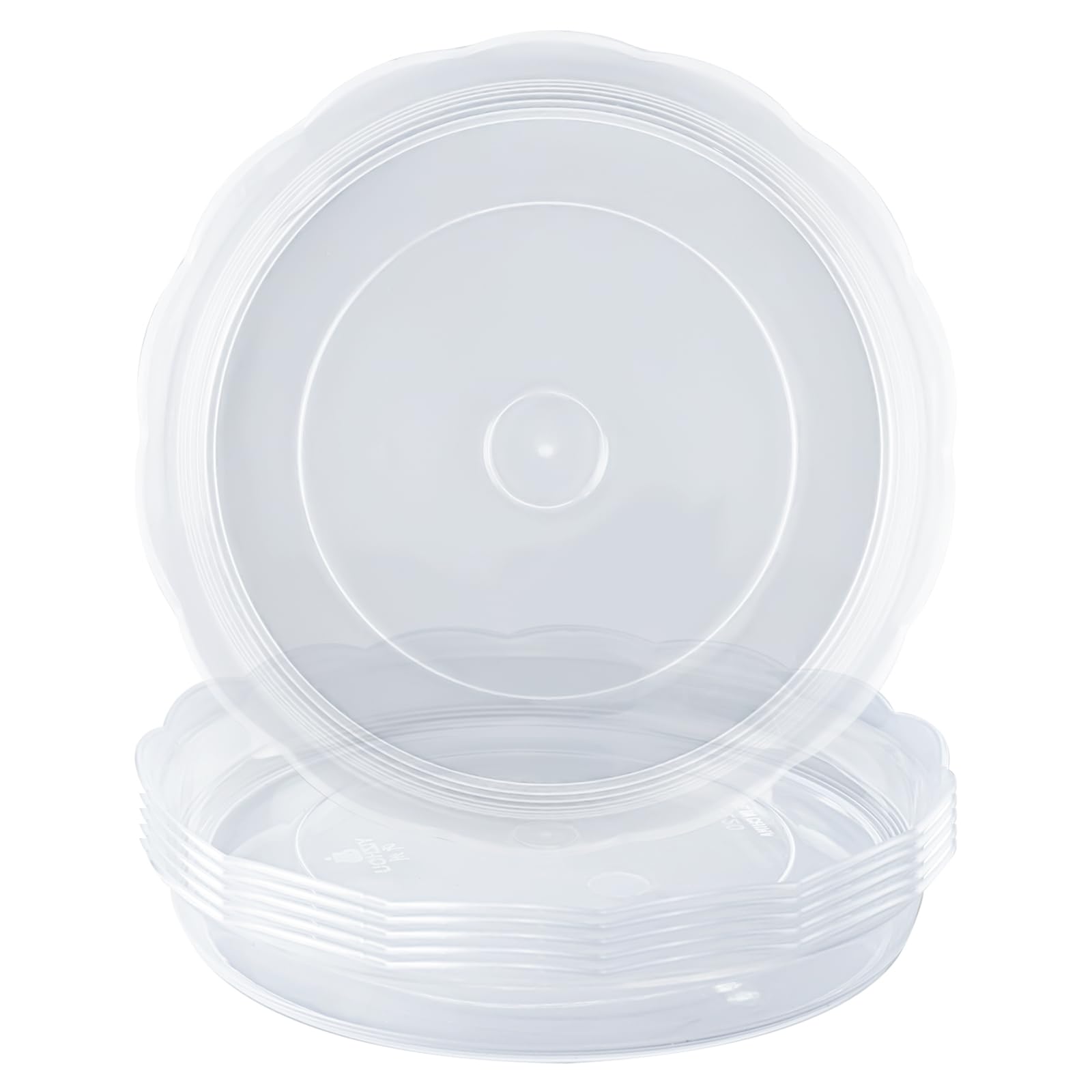 Photo 1 of MoMoSun 6 Pack of 10 inch Plant Saucer Drip Tray, 4 6 8 10 12 inch, Plastic Plant Trays Super Sturdy, Plant Water Catcher Tray,Plant Drip Trays for Indoor Outdoor(10",Clear) 10 inch 6 Pcs