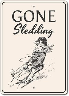 Sledding Sign Sledding Decor Sled Sign Sled Decor Home Vintage Metal Sign 8X12 Inches
