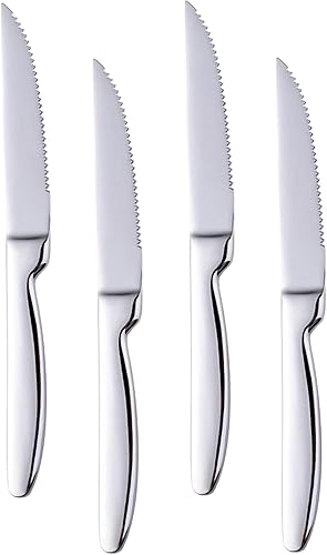 Miniatura 10 de Juego de cuchillos para carne, 4 piezas de cuchillo de carne negro dentado, cuchillo de carne de acero inoxidable para el hogar, restaurante, hotel