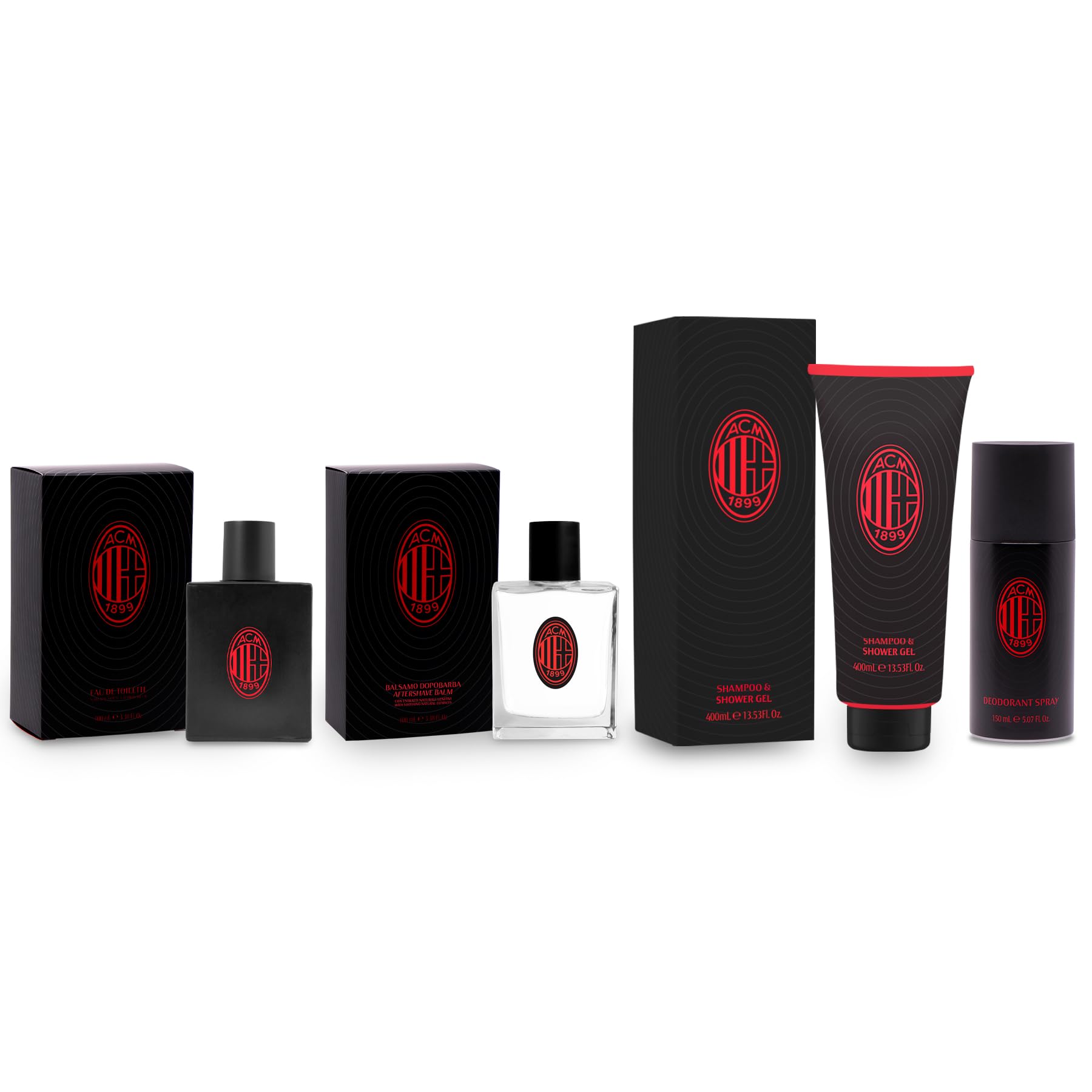 DIAMOND INTERNATIONAL | Confezione Regalo Profumo Uomo da 100ml + Gel Doccia 200ml + Pallone con Logo Ufficiale AC Milan