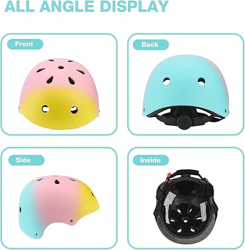 Miniatura 5 de Color Gradient Adjustable Kids Bike Helmet Toddler Helmets for 3-5-8-14 Years Kids Girls Boys Youth Bicycle Helmet for Scooter Balance Bike Roller