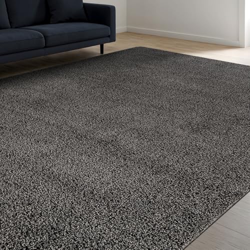 Tapete decorativo gris oscuro 8x10 lavable y antideslizante miniatura 1