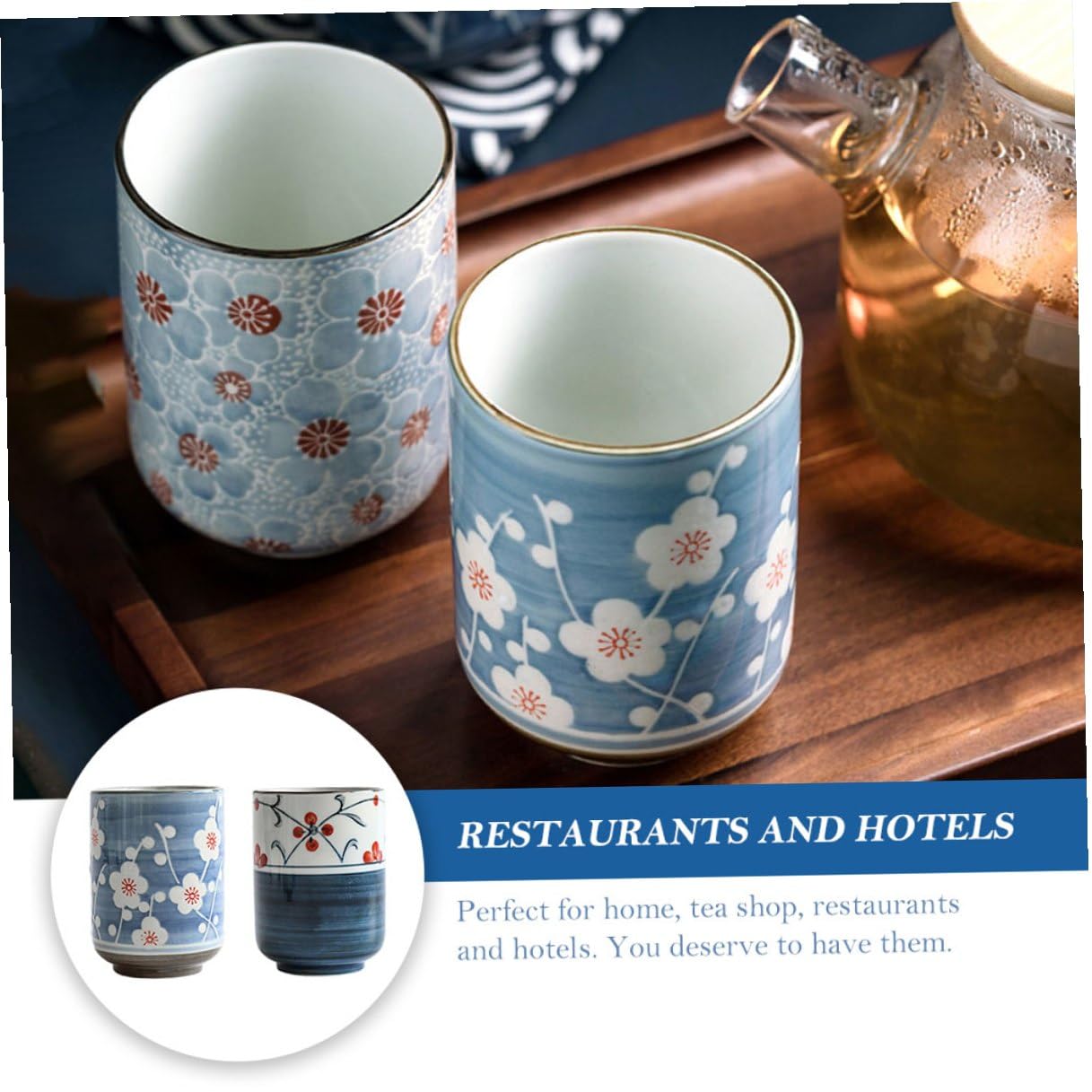 VANZACK Japanische Teetasse aus Keramik 2 Stück, Trinkbecher für Zuhause