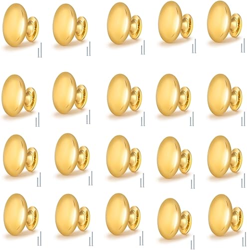Miniatura 7 de Perillas redondas de latón para armarios y cajones, herrajes para gabinete de cocina, pomos redondos de hongo para armario y cajón, paquete de 50