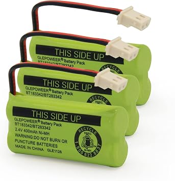 BT183342 BT283342 BT166342 BT266342 BT162342 BT262342 Battery Compatible with CS6114 CS6419 CS6719 EL52300 CL80111 Cordless Handset Phone Pack of 3