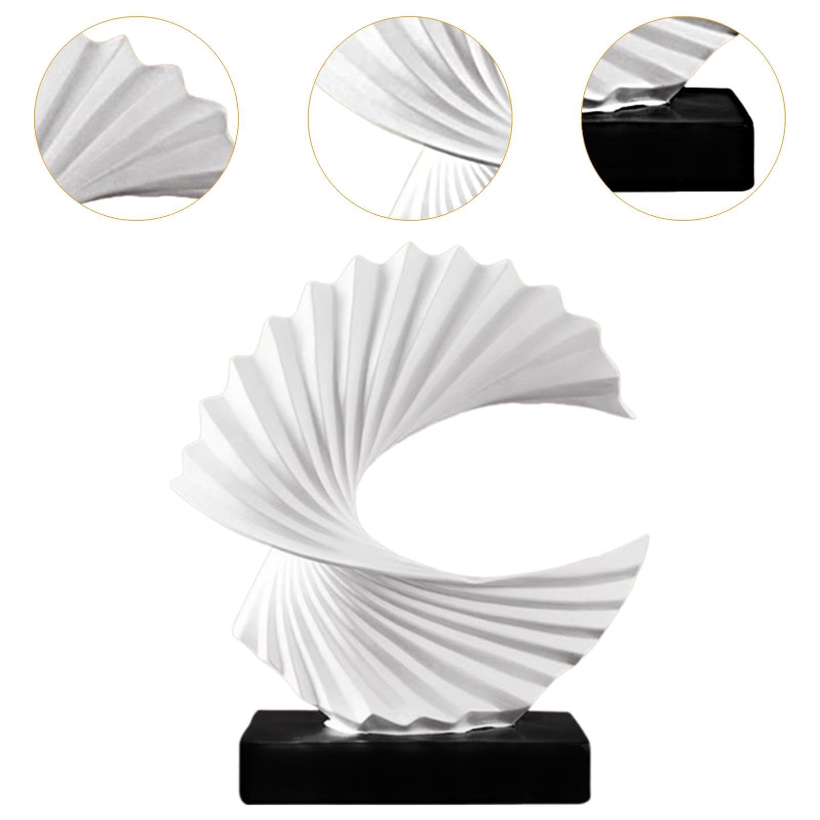 Fenteer Estatua de Ola de océano, Adorno de Escritorio, Centro de Mesa, Regalo, decoración del hogar, Escultura Artesanal, Figura de Resina para, Blanco