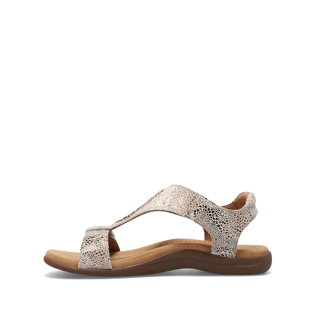 Taos The Show Premium Leather Women's Sandal - Experience Everyday Style, Comfort, Arch Support, Cooling Gel Padding and an Adjustable Fit for Exceptional Walking Comfort 7 Brown Snake image 1