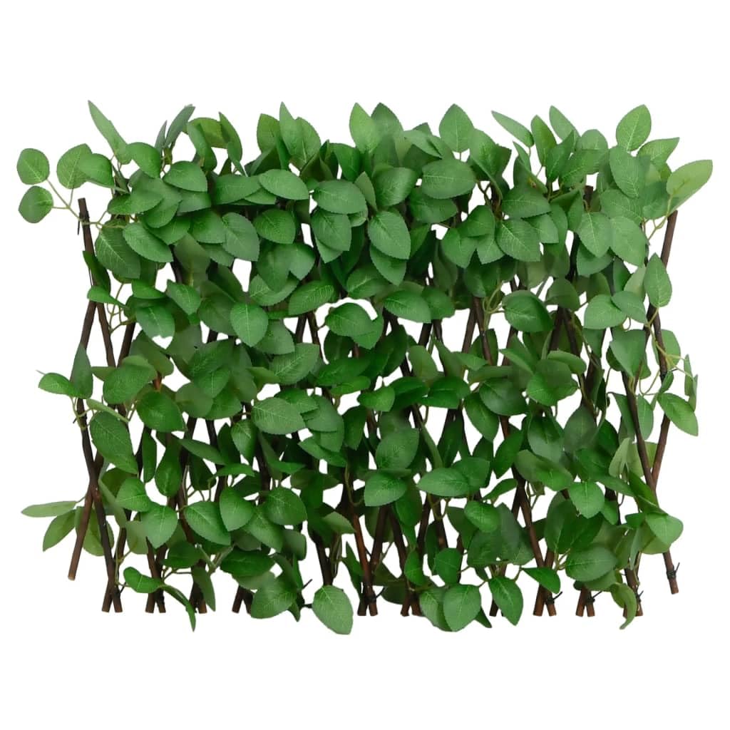 Treillis de lierre artificiel extensible 5 pcs vert 180x30 cm en PVC et bois pour jardin terrasse balcon avec occultation, brise vue, protection et séparation d'espace extérieur