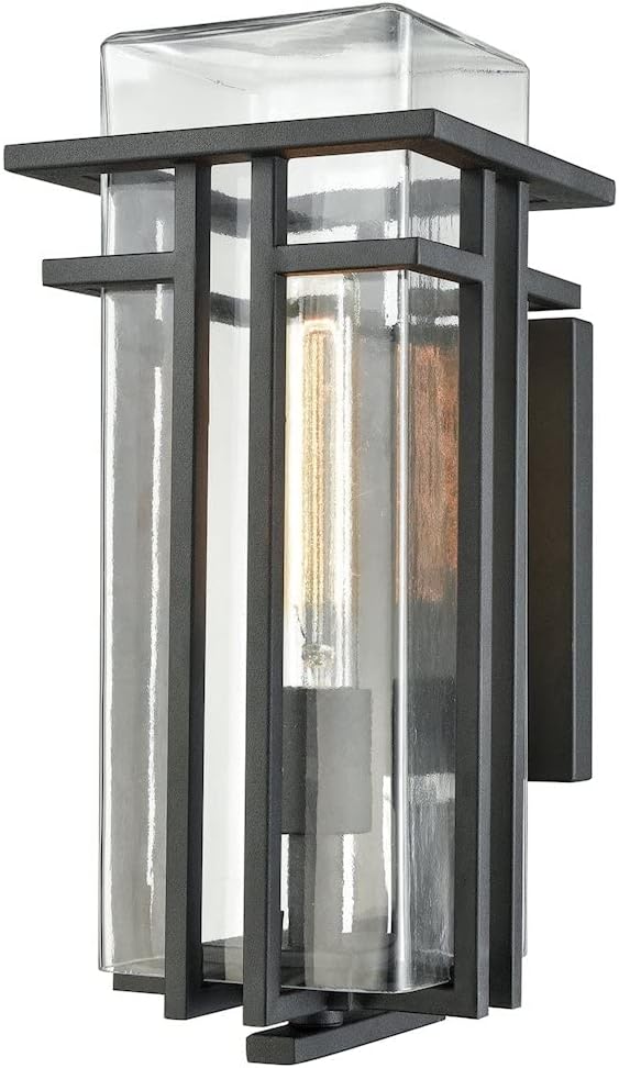 Elk Home 45186/1 Croftwell 15'' High 1-Light Outdoor Sconce in Textured Matte Black