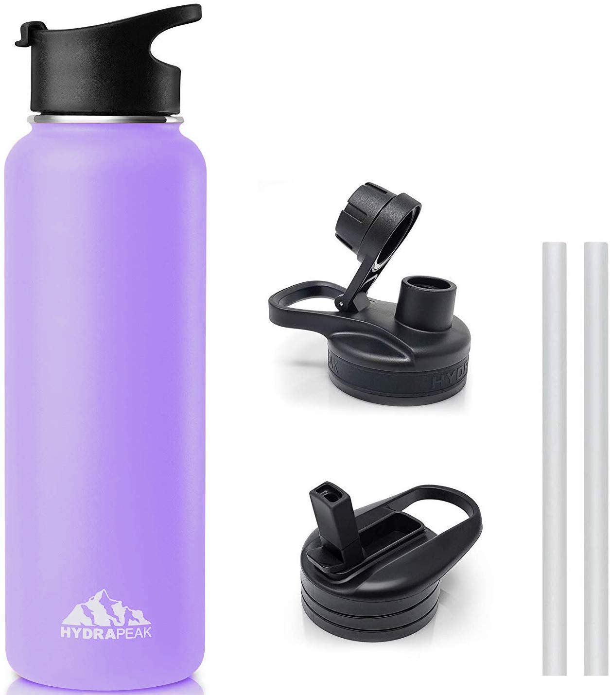 Hydrapeak 32oz Stainless Steel Lilac Water Bottle with 3