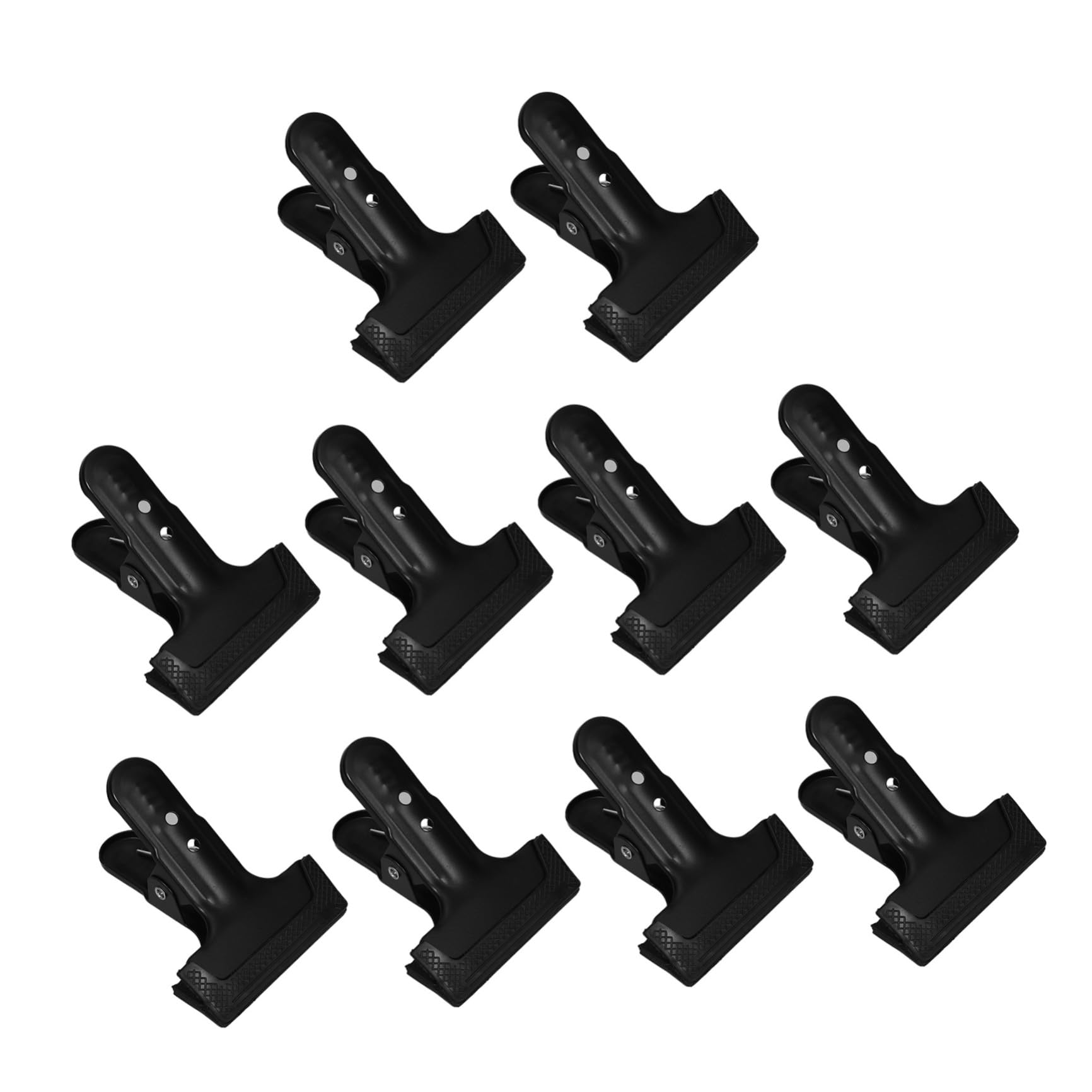 10 Piezas Clip de Sujeción Resistente Negro de Hierro y Goma
