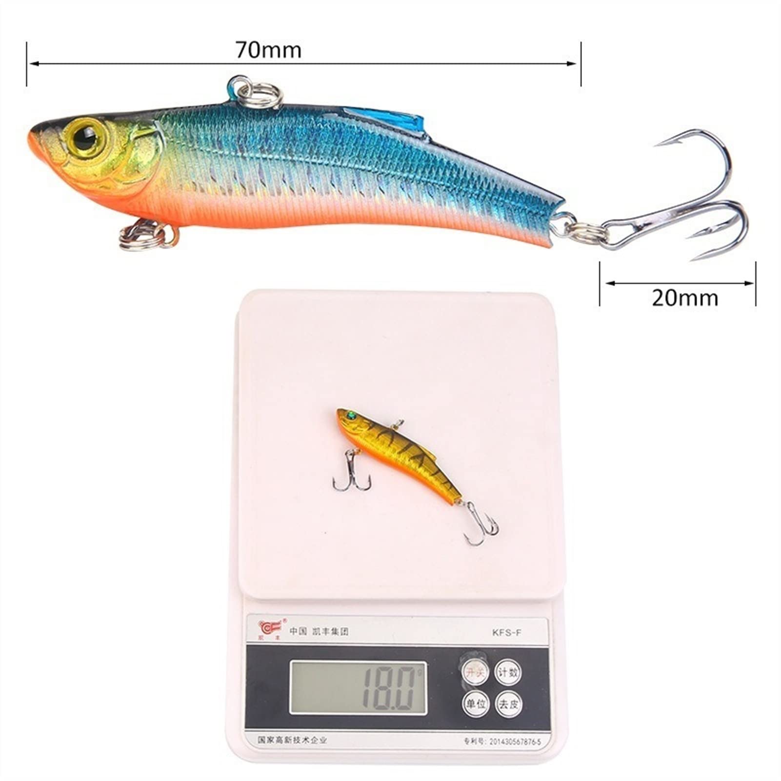 Señuelos de Pesca Blandos, Señuelos de Pesca 10 PCS Señuelo de Pesca Cebo Duro Buceo Cebo Giratorio Aparejos de Pesca de mar de Invierno 7 cm / 18 g for Agua Dulce, Equipo de Pesca Simple