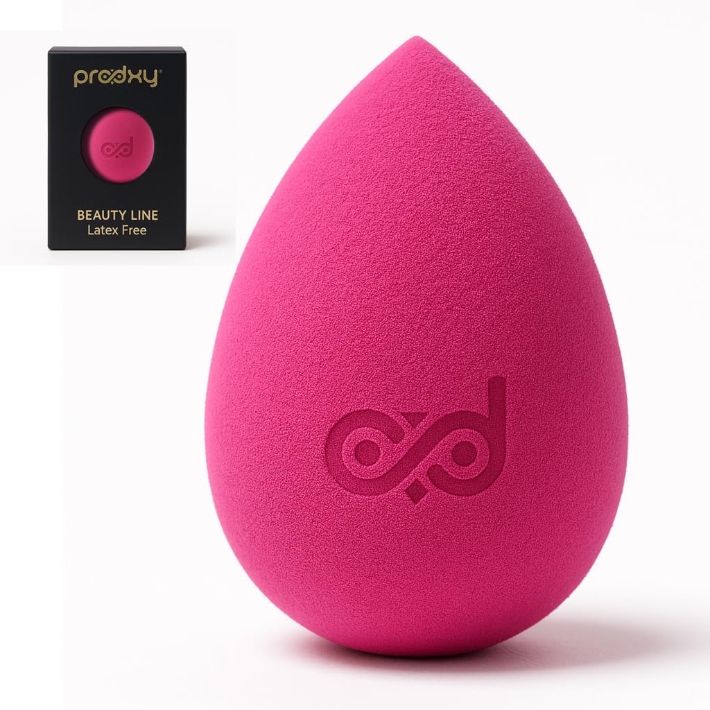 Spugna per trucco rosa senza lattice, ideale per miscelare fondotinta liquidi, polveri e creme, per un'applicazione senza striature, vegana e cruelty-free