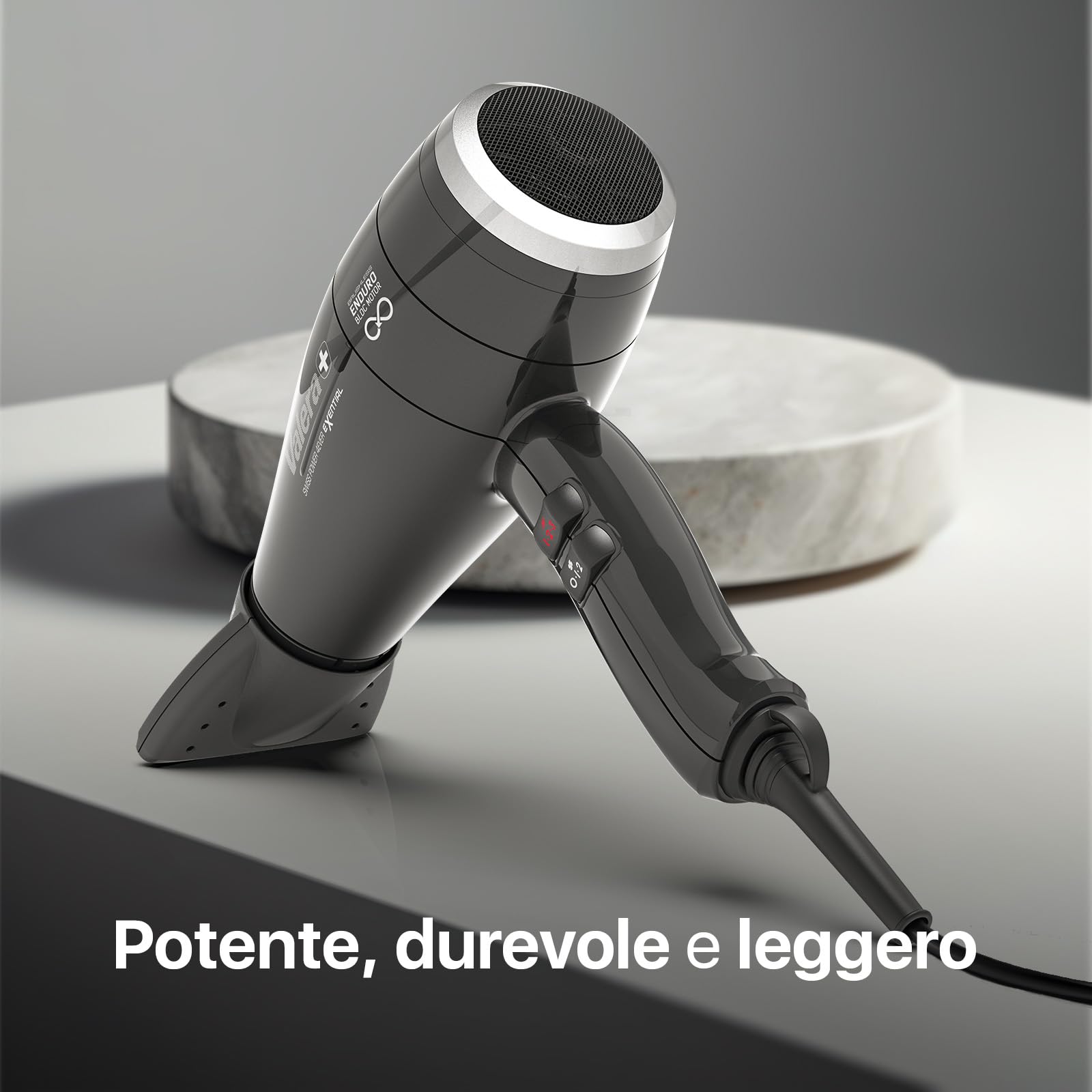 Valera, Swiss Power4ever eXential, Asciugacapelli Professionale, Phon Potente, con 3 Livelli di Temperatura, Ionizzatore, Cavo Flessibile Anti-Attorcigliamento, 2400 W
