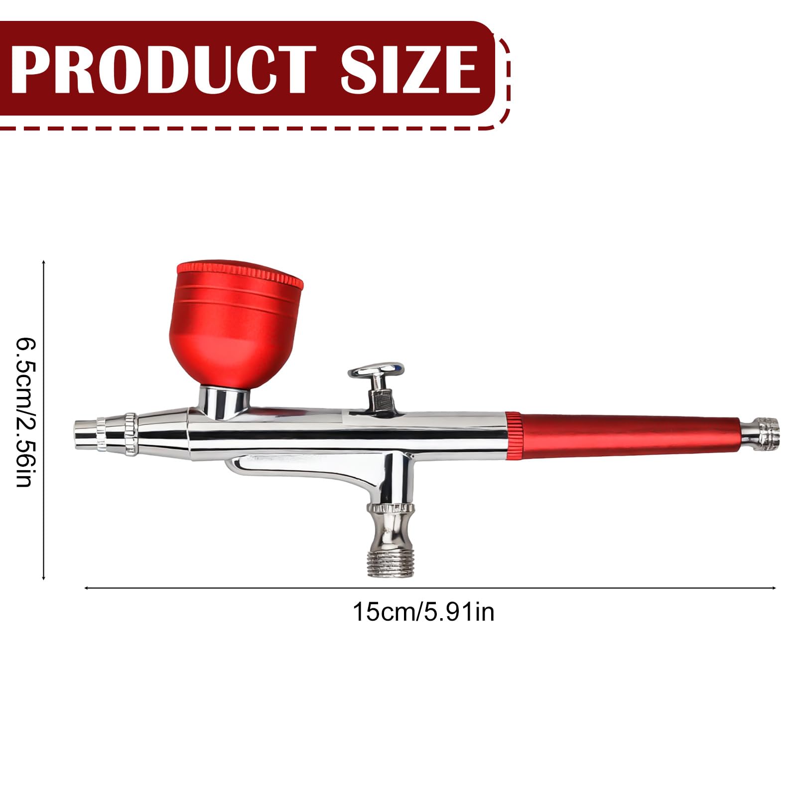 GBKDQQ Kit per aerografo, pistola per aerografo, multifunzione Tragba Air Brush Kit con ugelli da 0,2 mm, 0,5 mm, bicchiere, tubo dell'aria intrecciato e set di pulizia, perfetto per modellismo, nail